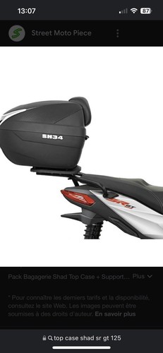 Top case shad - top, noir