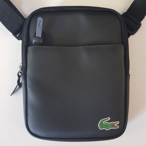 Sacoche zippée noire lacoste - sacoche,