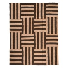 Tapis vintage marron fait main