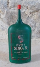 Vintage SINGER oil can tin old antique FRANCE Sewing Machine green plastic