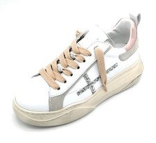 Giopiu GIADA63 Basket Cuir Blanche Argent-Rose Compensé Caoutchouc 5cm