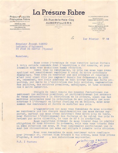 Facture 1938 presure - facture,