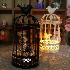 Porte-Bougie Cage À Oiseaux En Fer Forgé Élégant Pour Décoration De Bureau