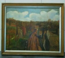 ANCIEN TABLEAU PAYSAGE CHEMIN