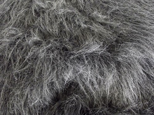 Tissu fausse fourrure gris - fausse,