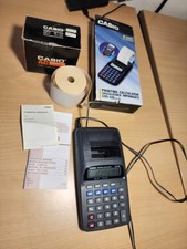Calculatrice imprimante Casio HR‑8B GYB + adaptateur AD‑4150B + notice à réparer