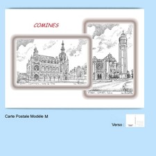 CP M 59641-771 CARTE POSTALE 2 DESSINS 59 COMINES