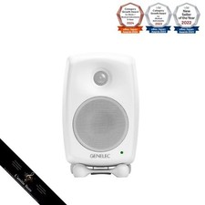 Genelec 8020DWM Reference Monitor Speaker White 1 Speaker Made in Finland 5-Year