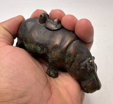 Encrier en bronze époque XIXe siècle Chine ou Japon " Hippopotame "