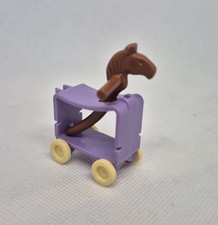 JOUET PETIT CHARIOT VIOLET AVEC TETE DE CHEVAL CHAMBRE ENFANT PLAYMOBIL...