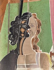 Georges BRAQUE - Lithographie sur vélin de 1939 - Figure imprimée chez Mourlot