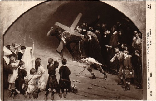 Cpa chemin croix - cpa, jean