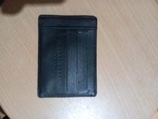 Porte feuilles, porte cartes 9 compartiments Carré Royal Paris en cuir noir.