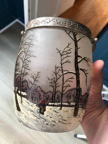Ancien pot biscuit décor - ancien,