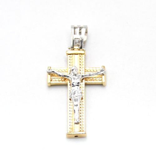 Pendentif deux ori croix - deux, avec