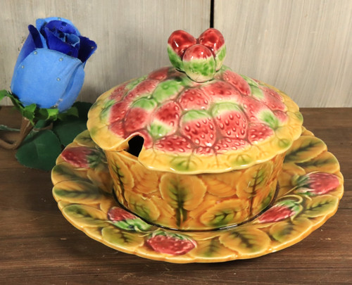 Ancien confiturier fraises - ancien,