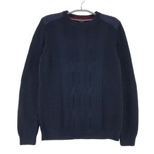 TED BAKER London Pull À Col Rond Laichi Bleu Homme Taille 3 - M