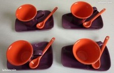 Service à café violet / orange neuf
