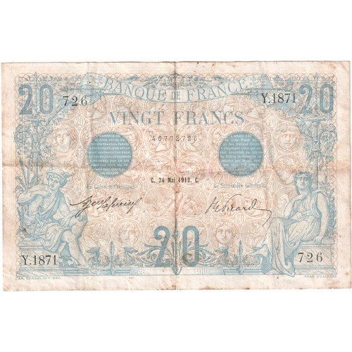France francs bleu - 20, francs,