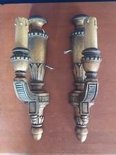 ANCIENNE PAIRE D'APPLIQUES EN BOIS DORE