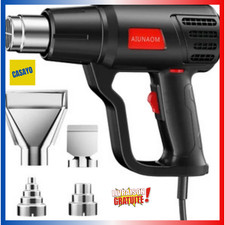 Décapeur Thermique 2000W 50-650℃ Continu + 2 Débits, Surchauffe, 4 Buses