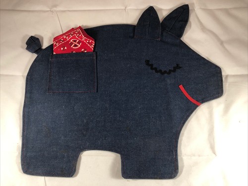 Vintage blue denim - blue, pig