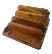 Range courrier 1900 en noyer, organiseur, trieur de lettre, porte stylo plume