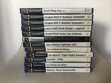LOT DE 12 JEUX POUR PS2 TBE /DBZ / STAR WARS/GTA SAN ANDREAS/LARA CROFT...