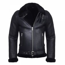 Homme Veste de Peau Mouton James en Cuir Mérinos Fourrure Véritable