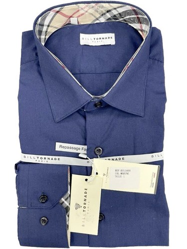 Chemise homme bleu marine - , col