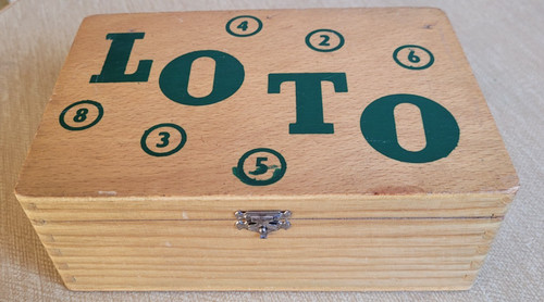 Ancien loto boite en - ",