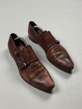 Chaussures formelles classiques Prada Double Monk Strap pour hommes en cuir p...