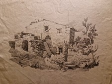 Ancien Beau Dessin XIXeme Mine