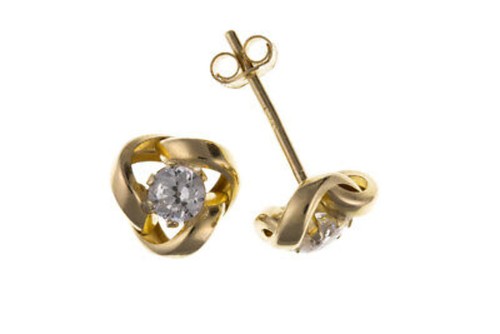 Boucles oreilles nœud or - d'oreilles, en