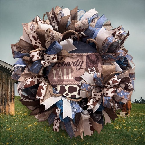 Howdy all cowboy - cowboy, wreath