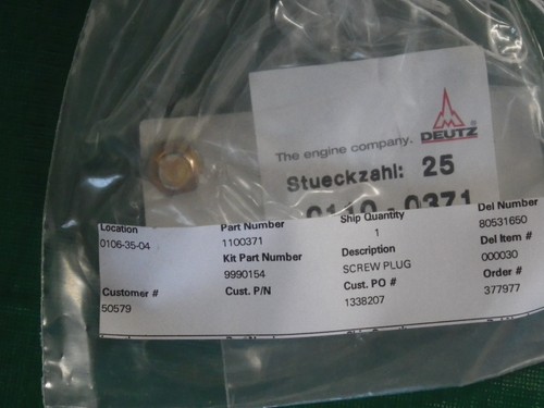 Deutz part 01100371 - 2, no.