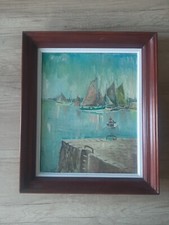 ancien Tableau / Huile sur panneau , Marine Vendee Chauveau