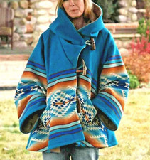 Manteau cape poncho bleu