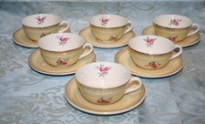 Lot de 6 tasses sous-tasses ceranord st amand, modèle dany.