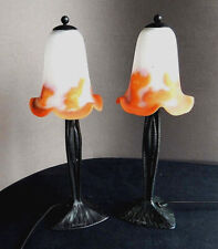 MULLER frères et Hippolyte FOURNET, deux LAMPES en FER FORGE.