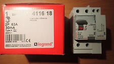 Legrand 411618 - Interrupteur Différentiel 63A 30Ma 2P - Type A - Vis/vis