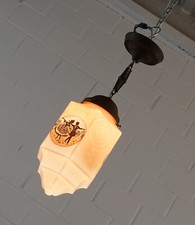 noble lampe en verre opale plafonnier plafonnier luminaire art déco années 1930