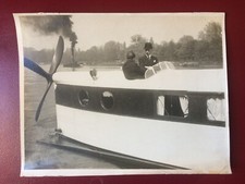 PHOTO Photographie ancienne HYDROGLISSEUR Airboat FARMAN LE RICOCHER  Essai 1924