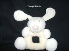 ?Peluche Doudou Lapin MAMAS & PAPAS Beige Ecru Crème Chien Hochet Grelot