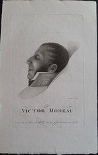 Masque mortuaire du Général Victor Moreau par graveur anonyme d'après Terniten