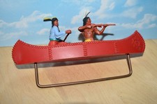 timpo toys 1/32 canot canoe indien avec quille en métal far west