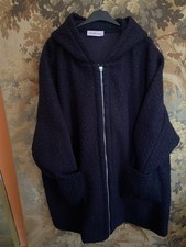 Manteau Bouclette Capuche Chaud Marine T5 Doublées Confortable TOSCANE  NEUF
