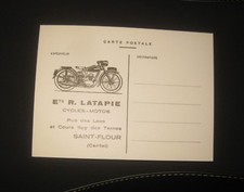 - carte postale publicitaire concessionnaire terrot à Saint Flour LATAPIE