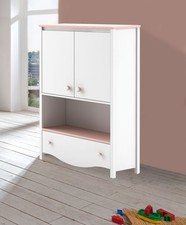 Meuble Haut Mia 85Cm Blanc Rose 2 Portes