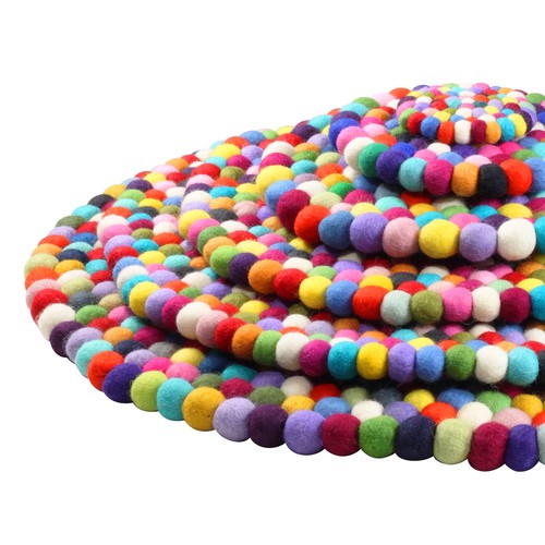 Tapis feutre multicolore rond - multicolore,